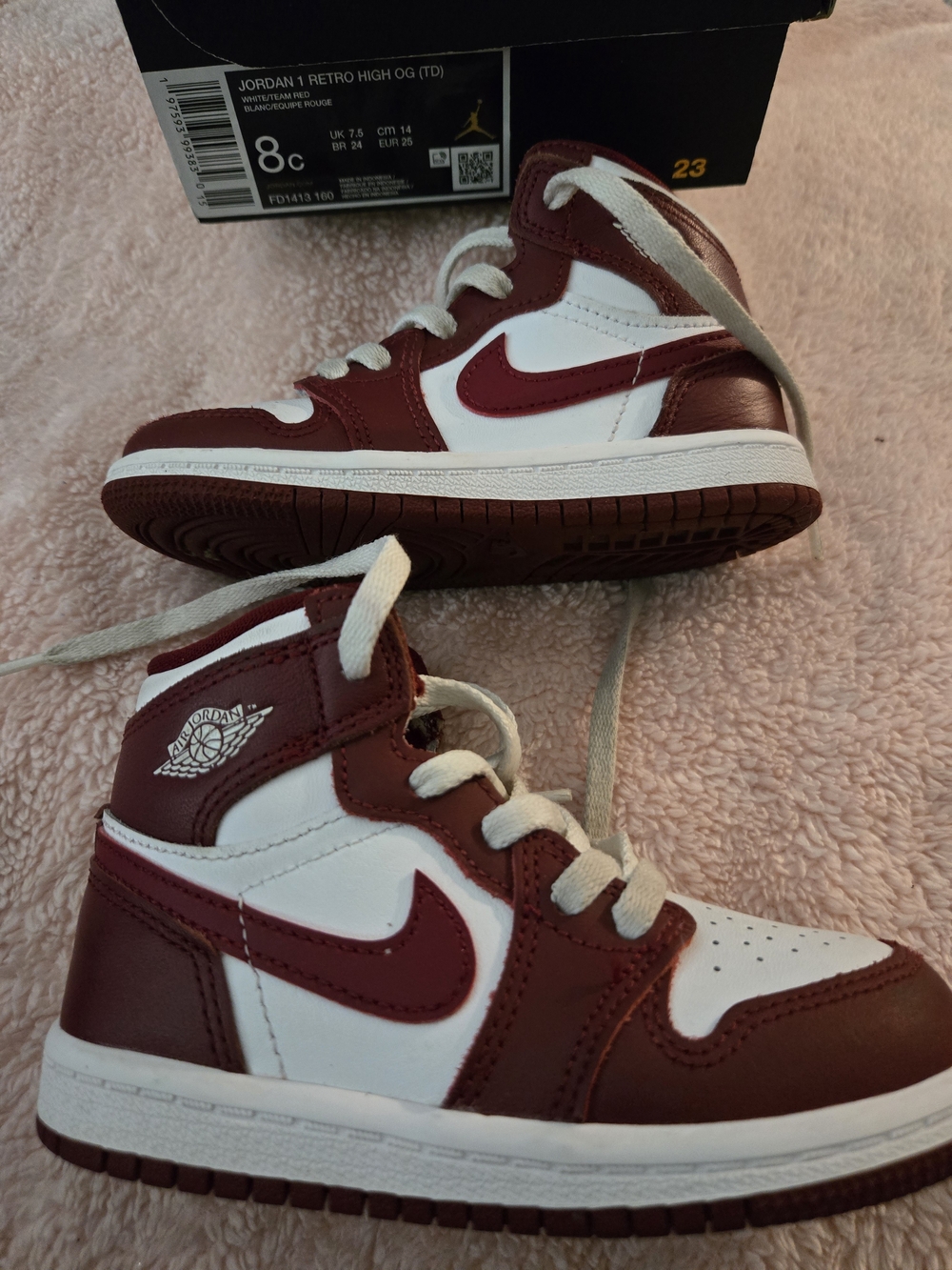 Jordan Kids High-Top Sneakers - White/Maroon